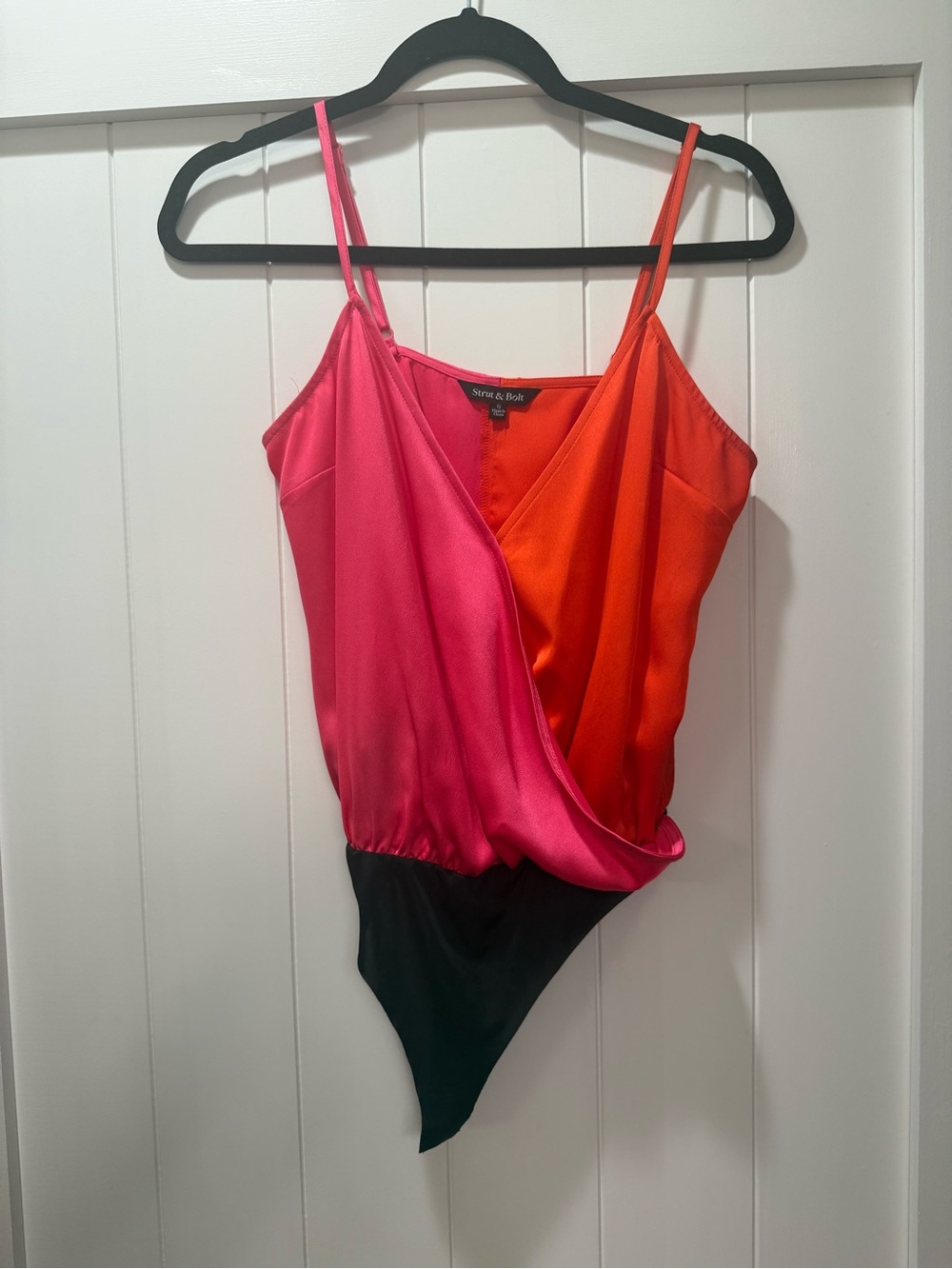 Strut & Bolt Colorblock Pink & Orange Bodysuit